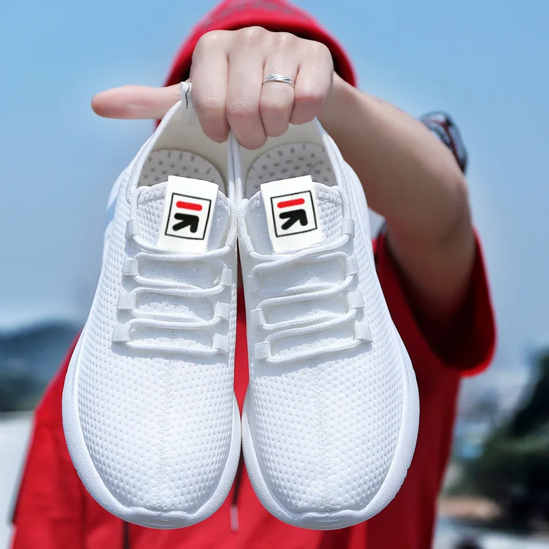 Pure Color Light Casual Shoes Mesh Cloth Men's Shoes Breathable Walking Jogging Shoes Large Size Men's Shoes 46 (1)