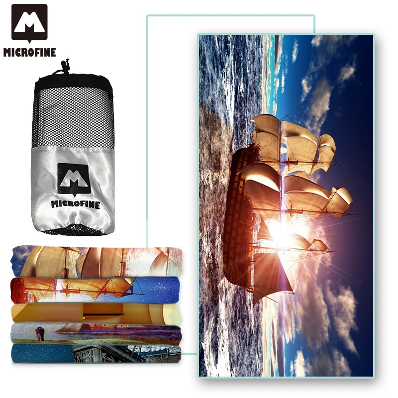 

Microfine Beach Towel Sailing Large Microfiber Towel Gym Sport Travel Towel