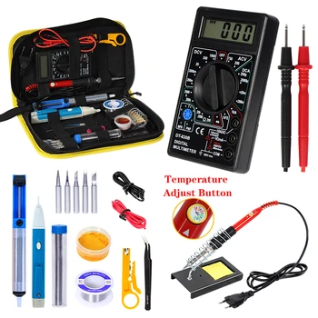 

soldering iron kit with Digital multimeter counts AC/DC voltage meter Flash light solder iron 80W/60W 220V Welding Tool Kits