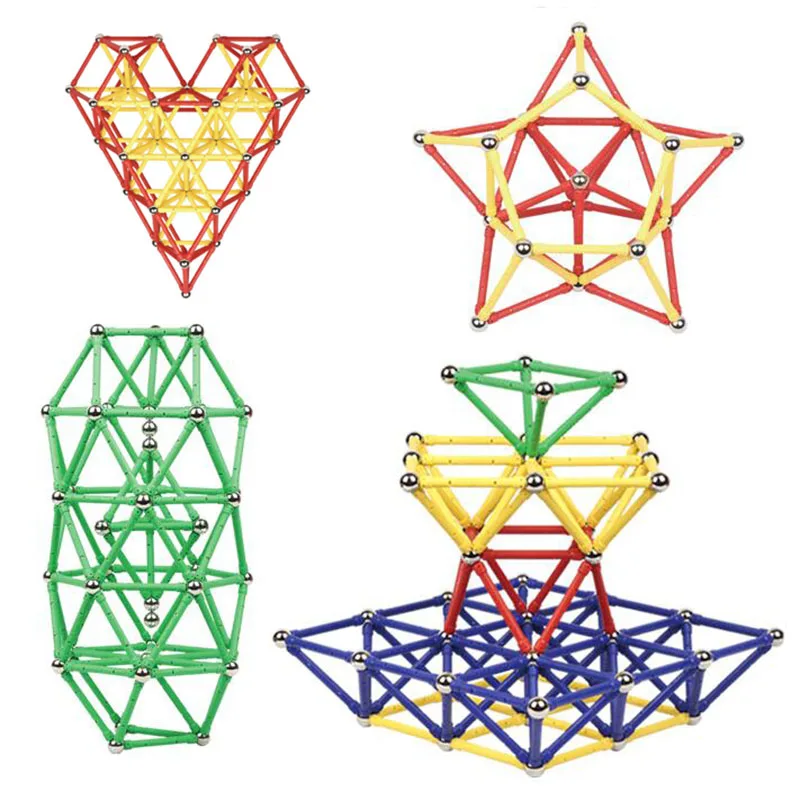 

50~200pcs 5.8CM Magnet Bars Metal ball Magnetic Designer Building Blocks Construction Toys DIY Designer Educational for Children