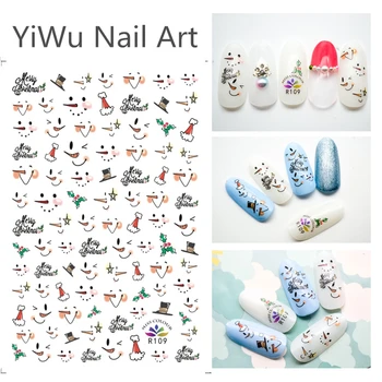 

2020 NEW Winter Christmas Slider Nail Decals Snowman Nail Art Sticker DIY Manicure Water Accessory Transfer Foil Xmas CNY Gift