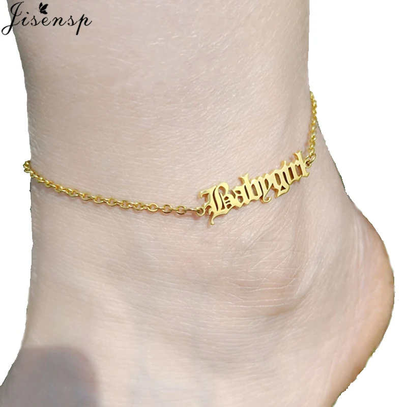 Gold Chain Baby Girl Ankle Bracelet Personalize Initial Anklet
