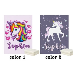 LVYZIHO Manta de bebé con nombre personalizado, manta de forro polar con diseño de unicornio mágico, 30x40 / 48x60 / 60x80 pulgadas
