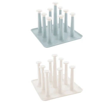 

Household Creative Drain Cup Rack Large Capacity Cup Rack with Tray Multifunctional Elegant Desktop Storage Tray(2 PACK)