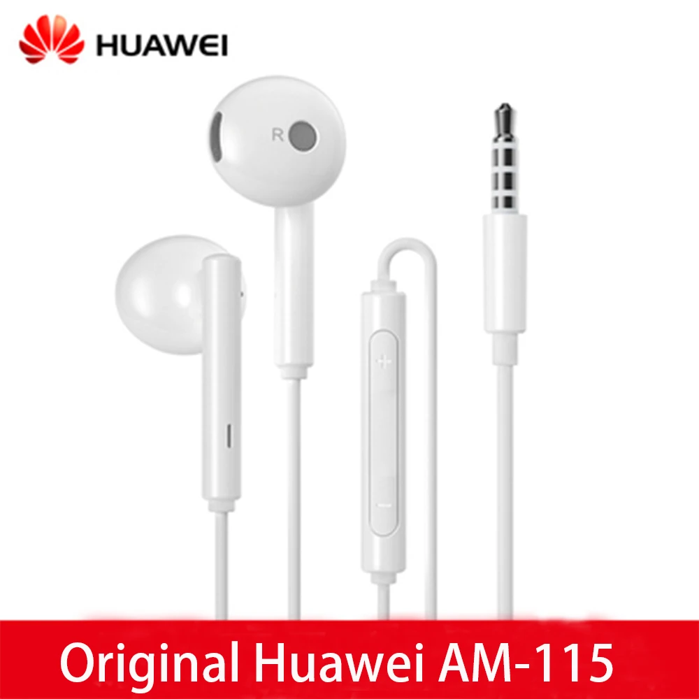 100% оригинал Huawei Honor AM115 наушники с микрофоном для Xiaomi Универсальный телефон