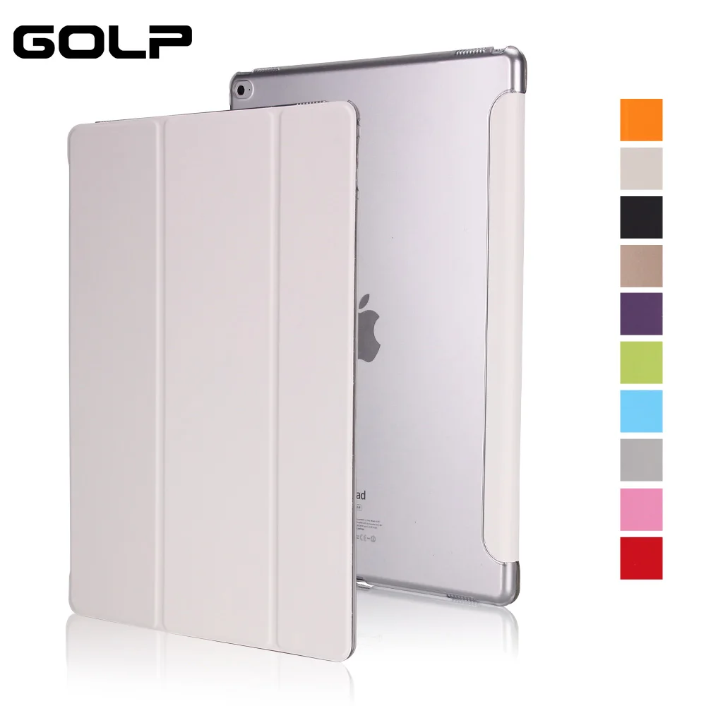 Koop Cover Voor Ipad Pro 12.9 Case, golp Pu Lederen Smart Cover Soft Tpu Back Flip Case Voor Ipad Pro 12.9 Inch 2017 2015 2016