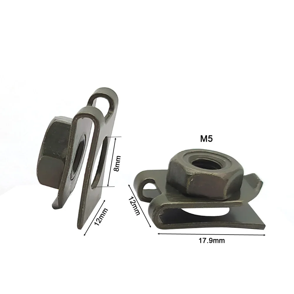 5/10/15/20pcs 5mm M5 Car Motorcycle Scooter ATV Moped E-bike Plastic Cover Metal Retainer U-Type Clips ArmyGreen motorcycle metal retainer clips