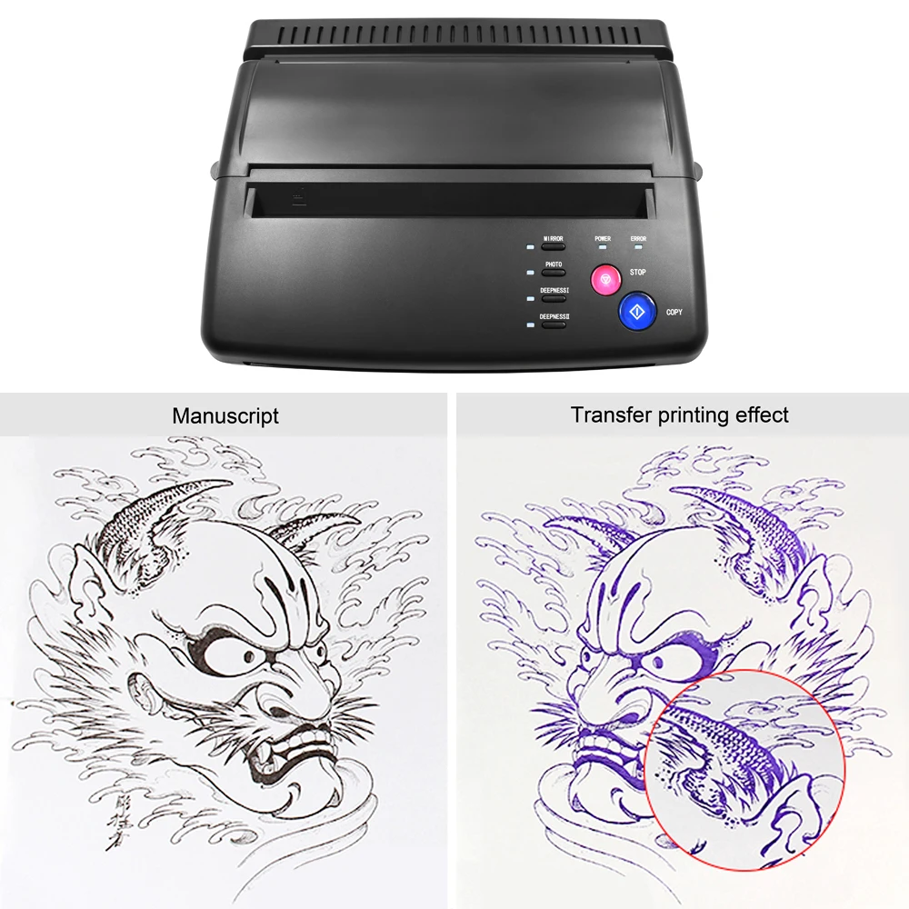Goede Tattoo Transfer Machine Apparaat Copier Printer Tekening Thermische Stencil Maker Gereedschap Voor Tattoo  S Transfer Papier Copy Printing