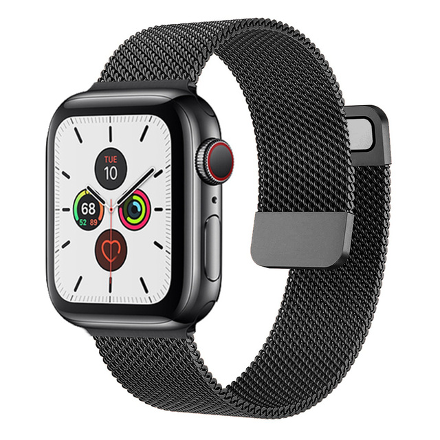 For Apple watch Band 7 45mm 40mm 38mm 42mm 41 44 mm Accessorie milanese Loop Metal bracelet for iWatch series 7 4 5 6 se 3