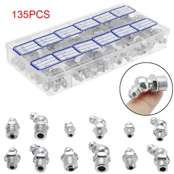 

135pcs/Set Alloy Grease Nipples Fitting Assortment Kit M6/M8/M10 BSP UNF J99Store
