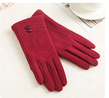 ECOBROS классические Luvas de inverno женские модные зимние перчатки для активного отдыха, спортивная теплая и бархатная перчатки для сенсорного экрана перчатки - Цвет: N918-red