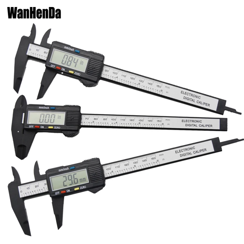 150mm digital display plastic caliper electronic digital LCD widescreen vernier caliper measurement micrometer woodworking tools