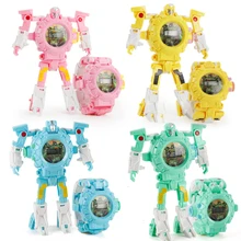 Детская Электроника Наручные детские игрушки Студенческая Оригинальность Мультфильм больше функций изменение тела наручные часы робот может проекция