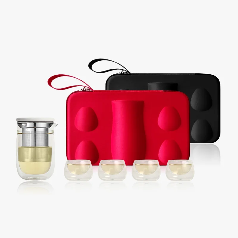 Портативный бытовой чайный набор кунг-фу для путешествий, термостойкий стеклянный мини-чайник в японском стиле, аксессуары для украшения дома