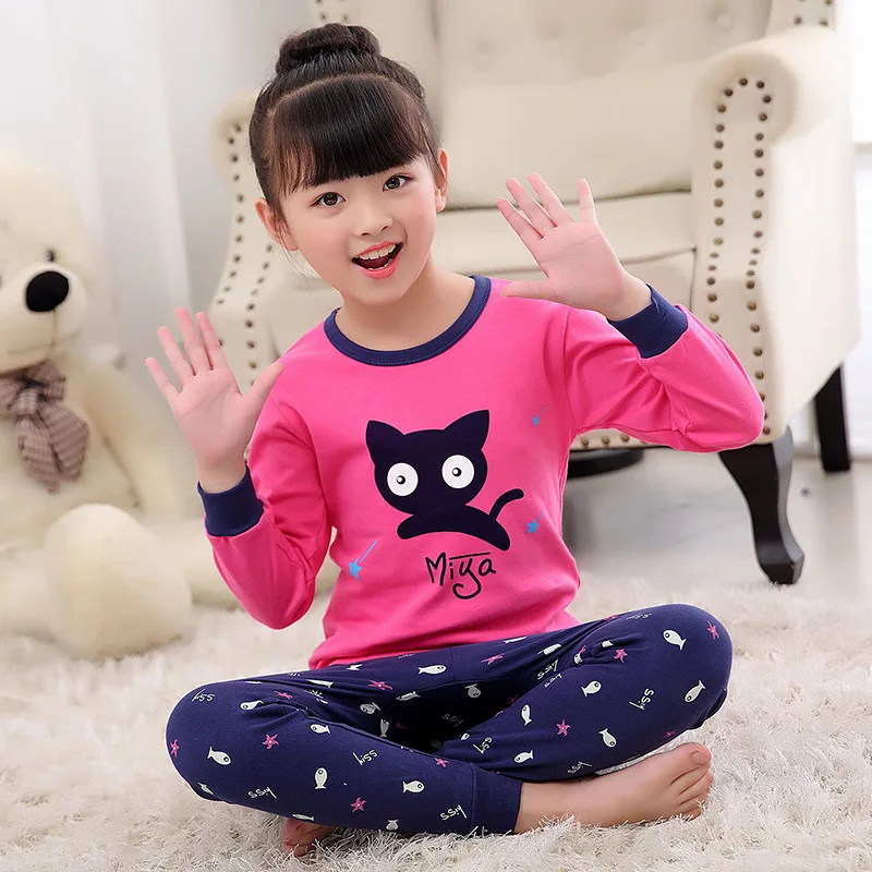 Kids Boys Girls Clothes Baby Pajamas Autumn Long Sleeve Set Cartoon Rabbit Unicorn Children's Sleepwear Winter Pyjamas Kids - Цвет: Y-05