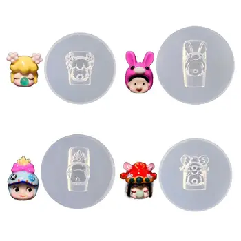 

Super Cute Mini Resin Cartoon Doll Carving Mold 3D Sleepy Doll Silicone Mold Nail Art Templates Jewelry Making Tools