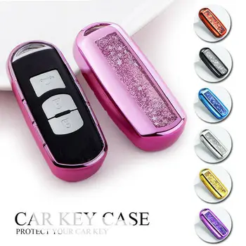 

TPU Sequins Quicksand Car Remote Key Case Cover For Mazda 3 6 CX5 CX7 323 626