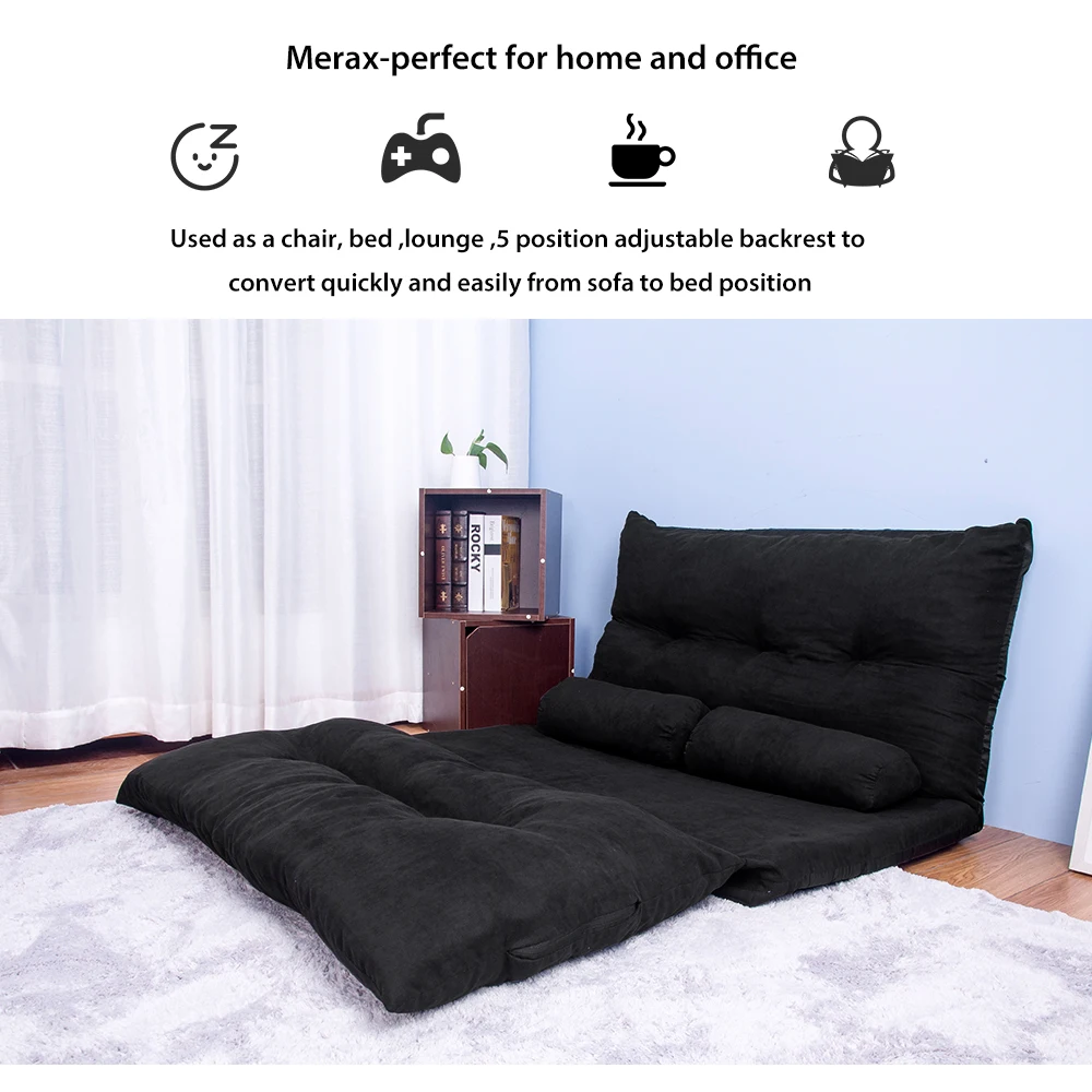  Multi-functional Foldable Sofa Bed Adjustable Folding Futon Lazy Sofa Video Gaming/Lounge Sofa with