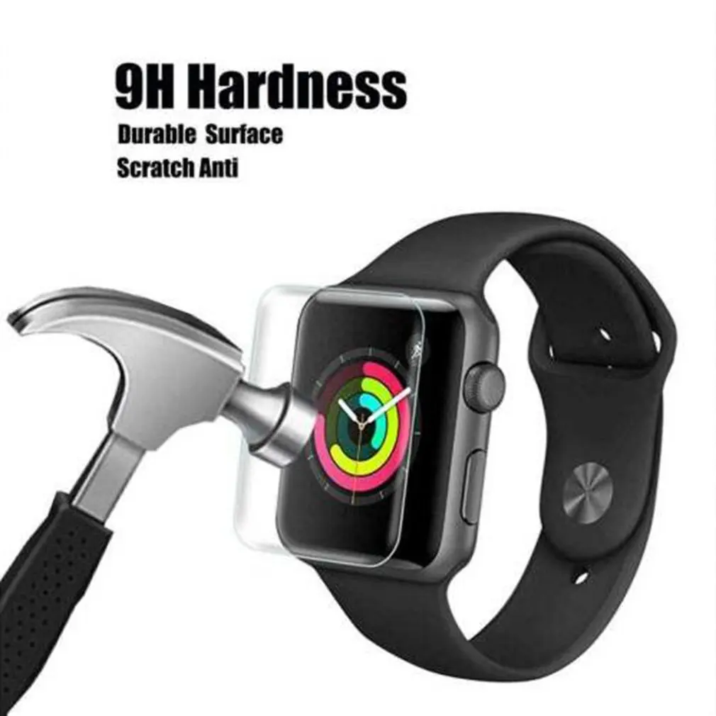 Изогнутые Сталь пленка для наручных часов iWatch серии 1/2/3/4, маленького размера, круглой формы с диаметром 32 мм/40 мм/42 мм/44 мм против царапин Противоударная Защитная пленка для Экран защитная плёнка для НУА Вэй