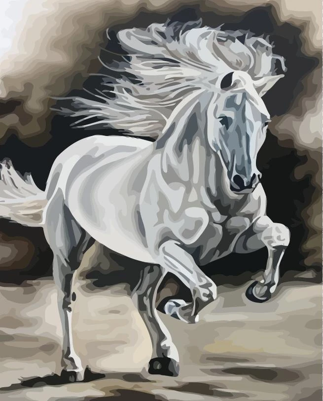 AZQSD DIY масляная краска по номерам животное акриловая краска Раскрашивание по номерам холст лошадь для взрослых ручная краска ed подарок - Цвет: SZGD3504