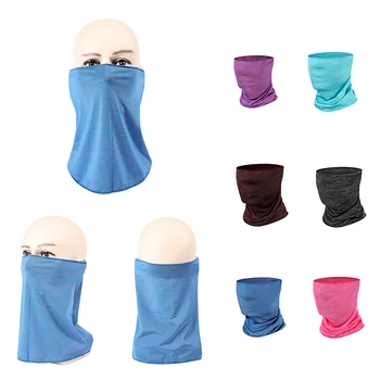 

5pcs Summer Cycling Face Mask Scarf Sports Facemask Ice Silk Bandana Headband Windproof Running Training Mask For Unisex Mask
