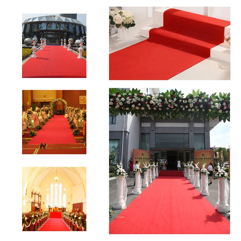 HOMBYS Alfombra roja de 350 g/m² de grosor para eventos, 2.6 x 20 pies, no  necesita cinta, no se desliza alfombra roja para pasillo para fiestas,  bodas, pasillo y eventos especiales (rojo