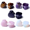 2PCS 5-22mm Heart Natrue Stone Ear Plugs Gauge Earring Flesh Tunnel Pink Stone Ear Strecher Expander Piercing Oreja Dilataciones ► Photo 3/6