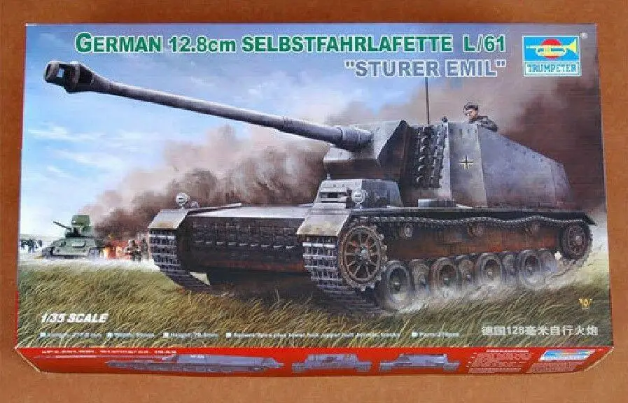 

Trumpeter 00350 1/35 Немецкий 12,8 см L/61 набор пластиковых моделей Emil