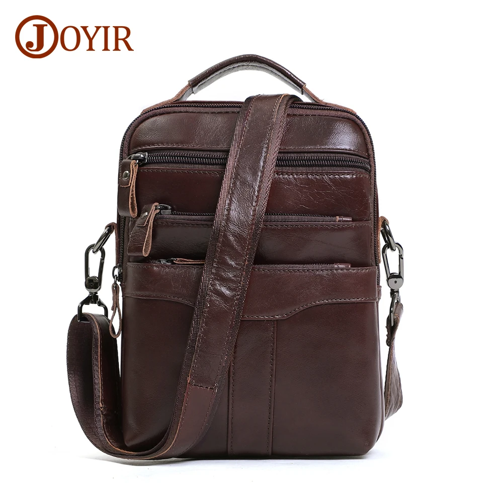 

JOYIR Vintage Men's Genuine Leather Shoulder Bag Casual Handbag for Ipad Natural Leather Crossbody Messenger Flap Bags Male 2021