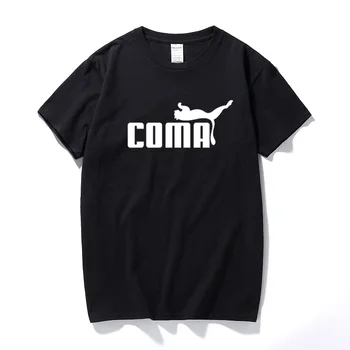 

Coma logo mens t shirt parody cool trend spoof comedy joke tops funny t shirts Cotton short sleeve t-shirt mens clothing
