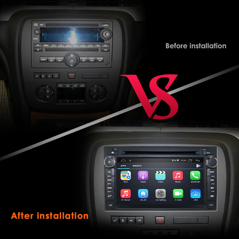 Sale Android 9.0 GPS navigation Car DVD Player For GMC Yukon Tahoe 2007-2012 multimedia 2 din radio recorder 2GB+16GB GPS WIFI EQ DSP 5