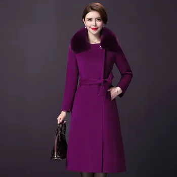 

Autumn Women Wool Coat New Style Winter Pure Color Double-breasted And Xxxxl Designs Female Simple Fashion Thickened Tops