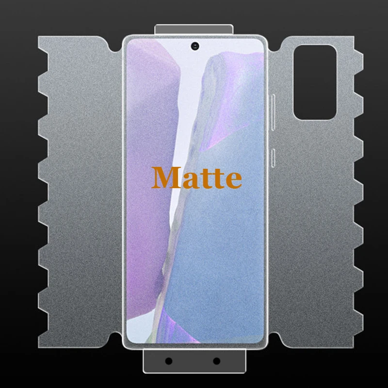 Matte Front & Back Full Hydrogel Film For Samsung Galaxy S21 S20 Note 20 10 Plus Sides Frosted Body Cover Screen Protector | Мобильные