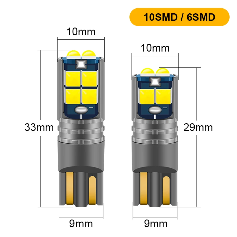 LED Bulbs 2pcs T10 LED W5W LED Bulbs 194 168 Canbus Error Free Auto Lamp 12V 6000K Auto Wedge Parking Bulbs White Red Yellow Blue led lights led car lights