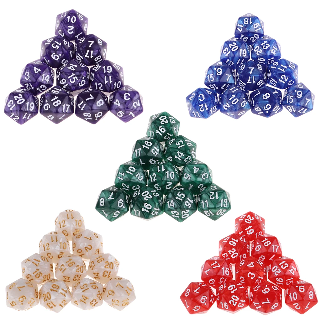 

10pcs Twenty 20 Sided Dungeons & Dragons RPG Roleplay Table Board Game D20 Dices