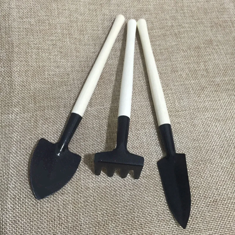 Herramientas delicadas para jardinería, 3 uds., mango de madera, plantas en maceta, pala rastrillo, pala para flores, plantas en maceta, dispositivos para agricultura