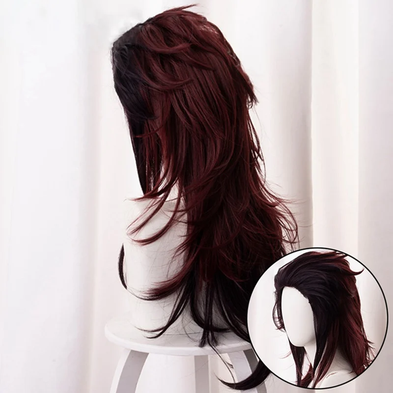 Аниме «Демон» Истребительница Kimetsu без Yaiba Косплэй парики камадо Tanjirou парик длинные термостойкие синтетические волосы