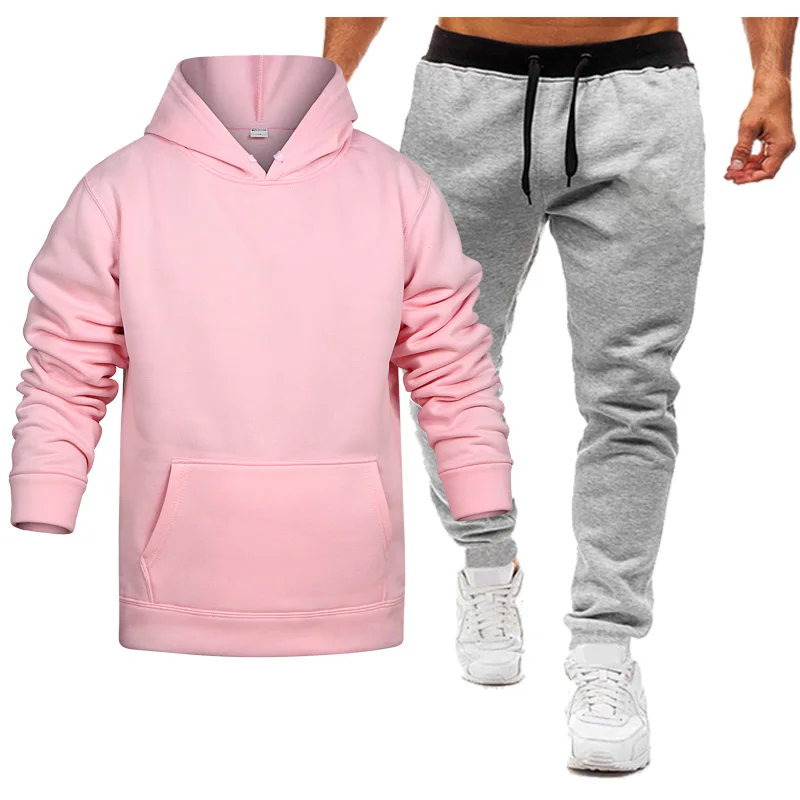 

Men Fashion Tracksuit Set 2020 Spring Autumn Sweat Suit Set Mens Sporting Clothing Hoodie and Sweatpants 2 Pieces Jogger Outfit