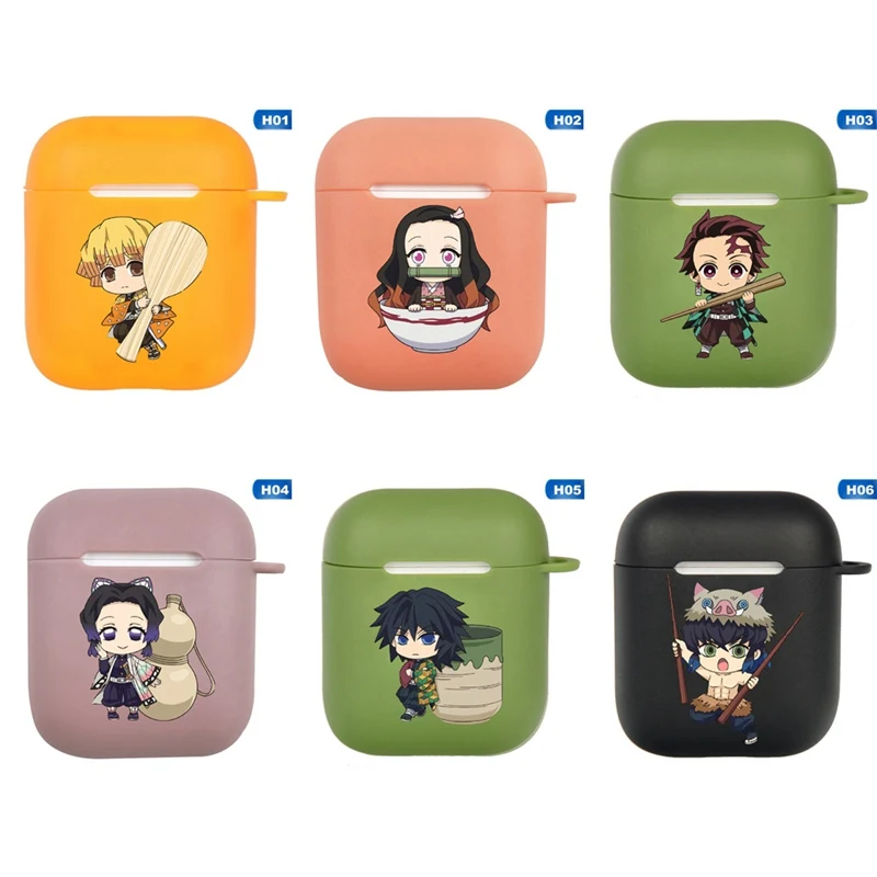 Demon Slayer: Kimetsu No Yaiba аниме узор для Apple Airpods чехол Bluetooth наушники Защитный силиконовый