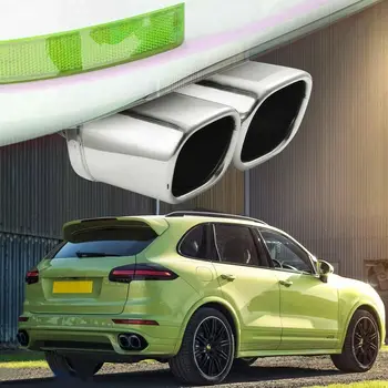 

Y-Pipe Dual Twin Curved Stainless Steel Oval End Tip Exhaust Muffler Tail Pipe Tailpipe Trim 70mm Inlet
