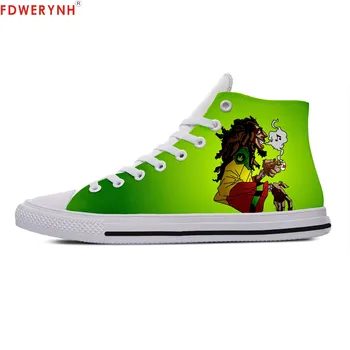 

Man Casual Shoes Bob Marley Diy Individualization Canvas Men Leisure Comfortable Breathable Walking Shoes Of White