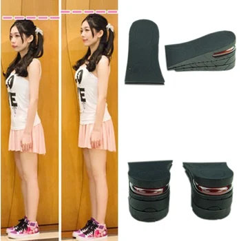 

3-Layer 6CM Height Increase Insole Shoes Air Cushion Invisible Lift Pads Heel MO
