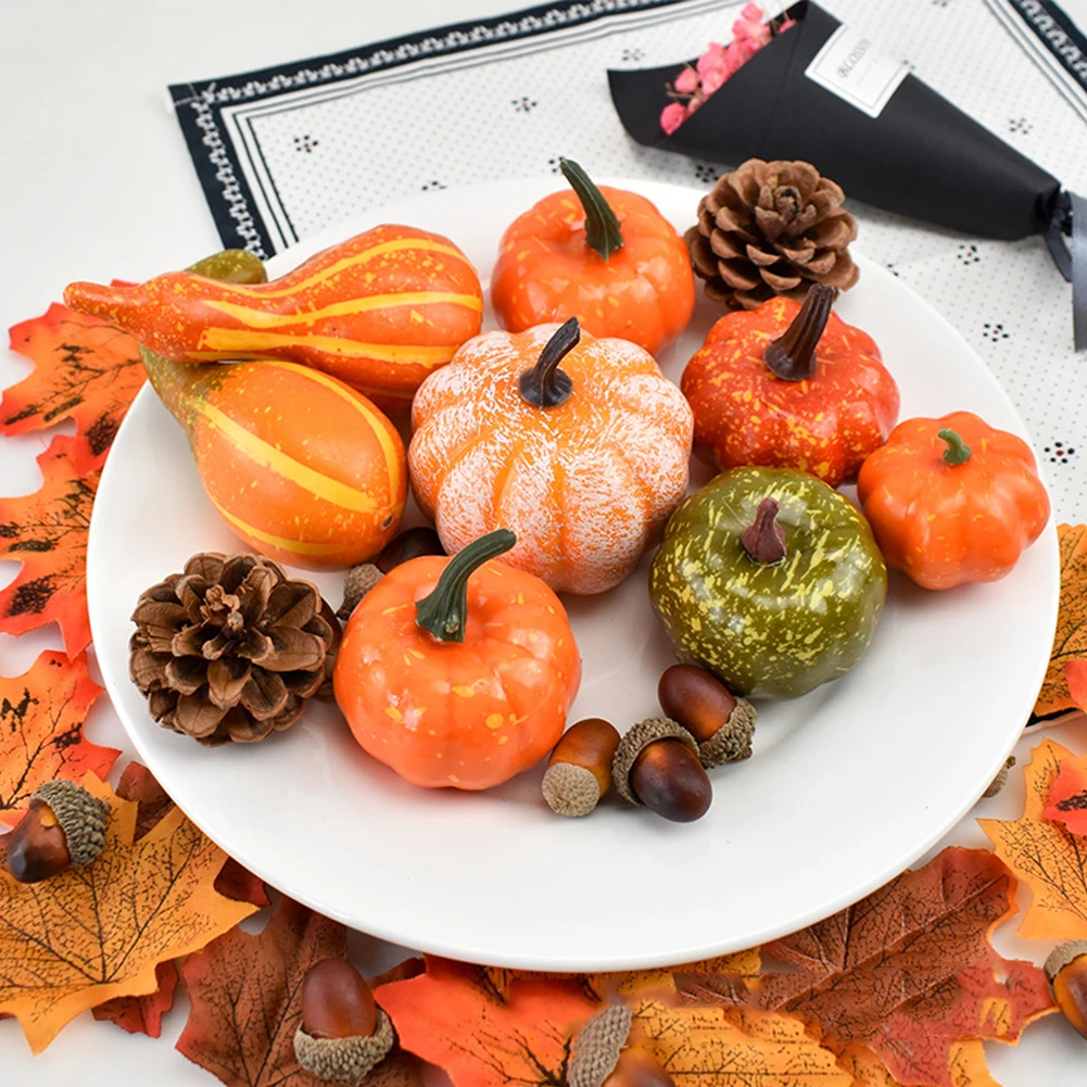Gift Small Foam Home Decor Mixture Artificial Pumpkin Set Prop Lifelike Realistic Simulation Portable Fall Fake Thanksgiving