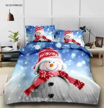 

BEST.WENSD Bedding set adult single Lovely little Snowman bedsets duvet cover winter super soft cartoon duvet set pillowcases