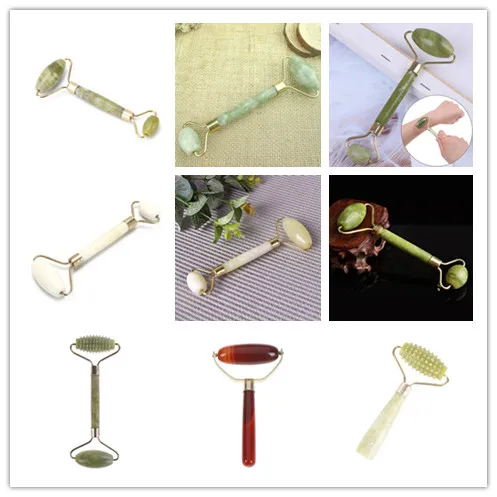Jade Roller face Massage Face Lift Hands Body Skin Relaxation Slimming Beauty Health Care 1pc Portable Massage Roller
