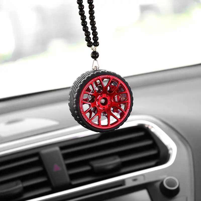 

Metal Car wheel Turbo Car wheel model Car Rear View Mirror Hanging Ornaments Car pendant interior pendants For BMW Audi