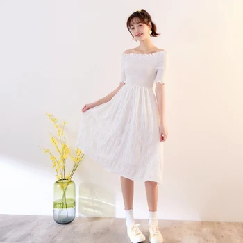 

IEF Spring Summer Causal One-shoulder Women Dress Solid Slim Fit High Waist Mid-calf Dress 1313K-D173-