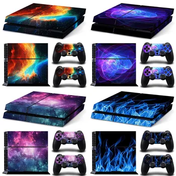 

for ps4 Galaxy Blue Galactic Game Vinyl Decal Protective Cover Sticker for Sony Playstation 4 PS4 Console and 2 Controllers Skin
