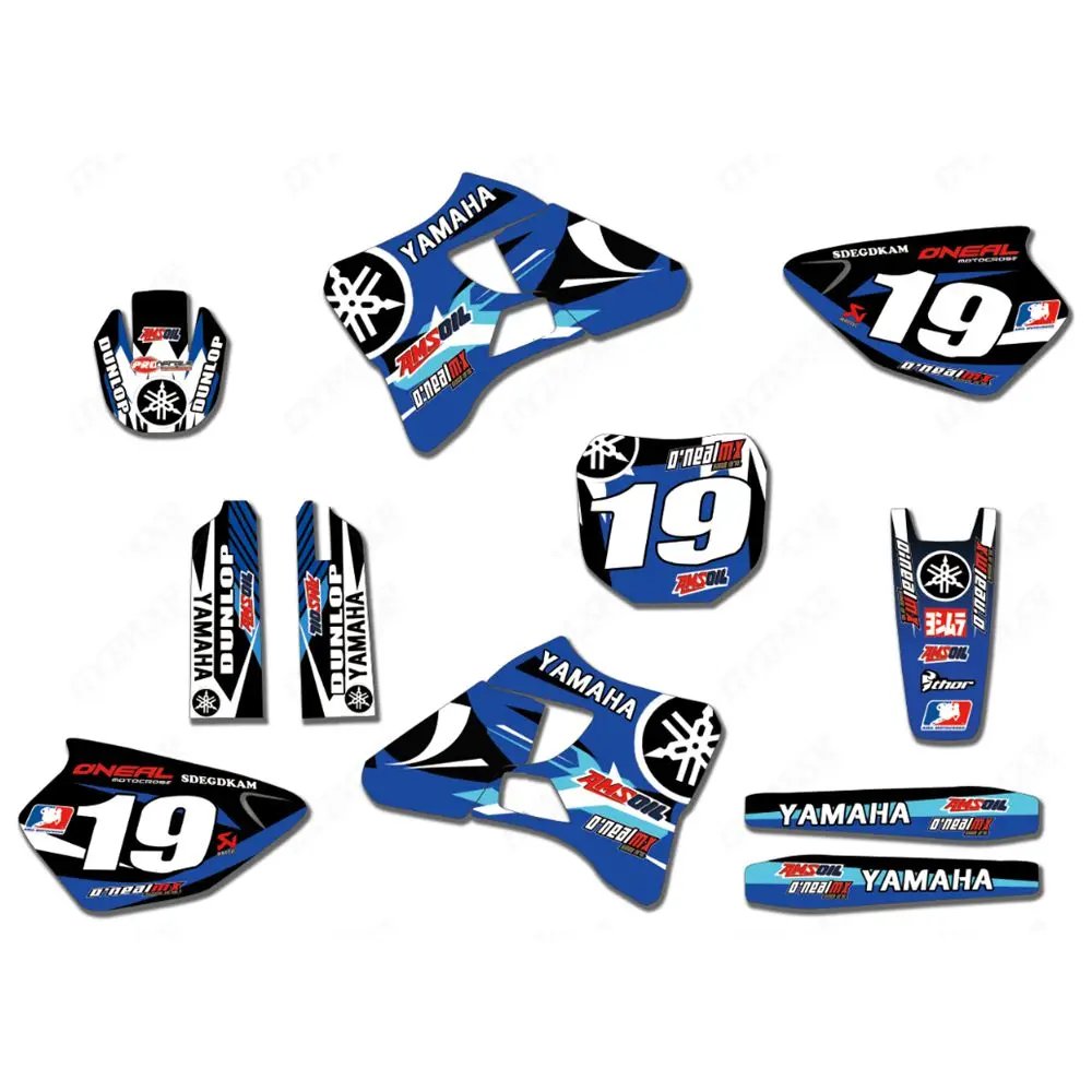 

New Full Graphics Decals Stickers Custom Number Name Glossy Bright Stickers Waterproof for YAMAHA YZ125 YZ250 1996-2001