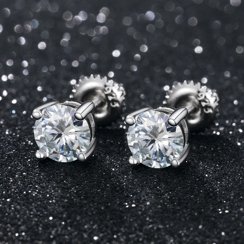 Real 0.1-1 Carat D Color Moissanite Earrings For Women 100